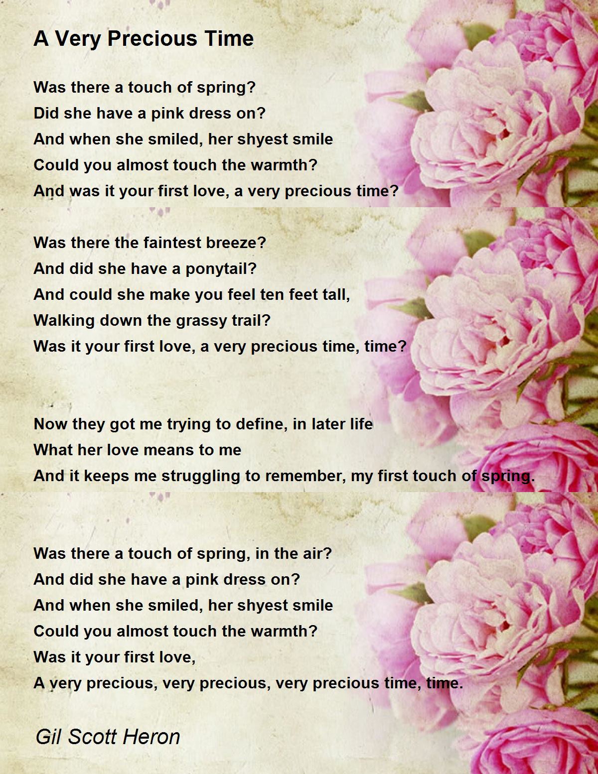 A Very Precious Time A Very Precious Time Poem by Gil Scott Heron