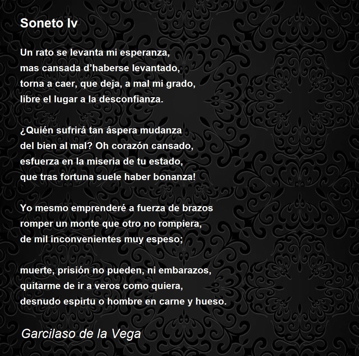 Soneto Iv Poem by Garcilaso de la Vega - Poem Hunter