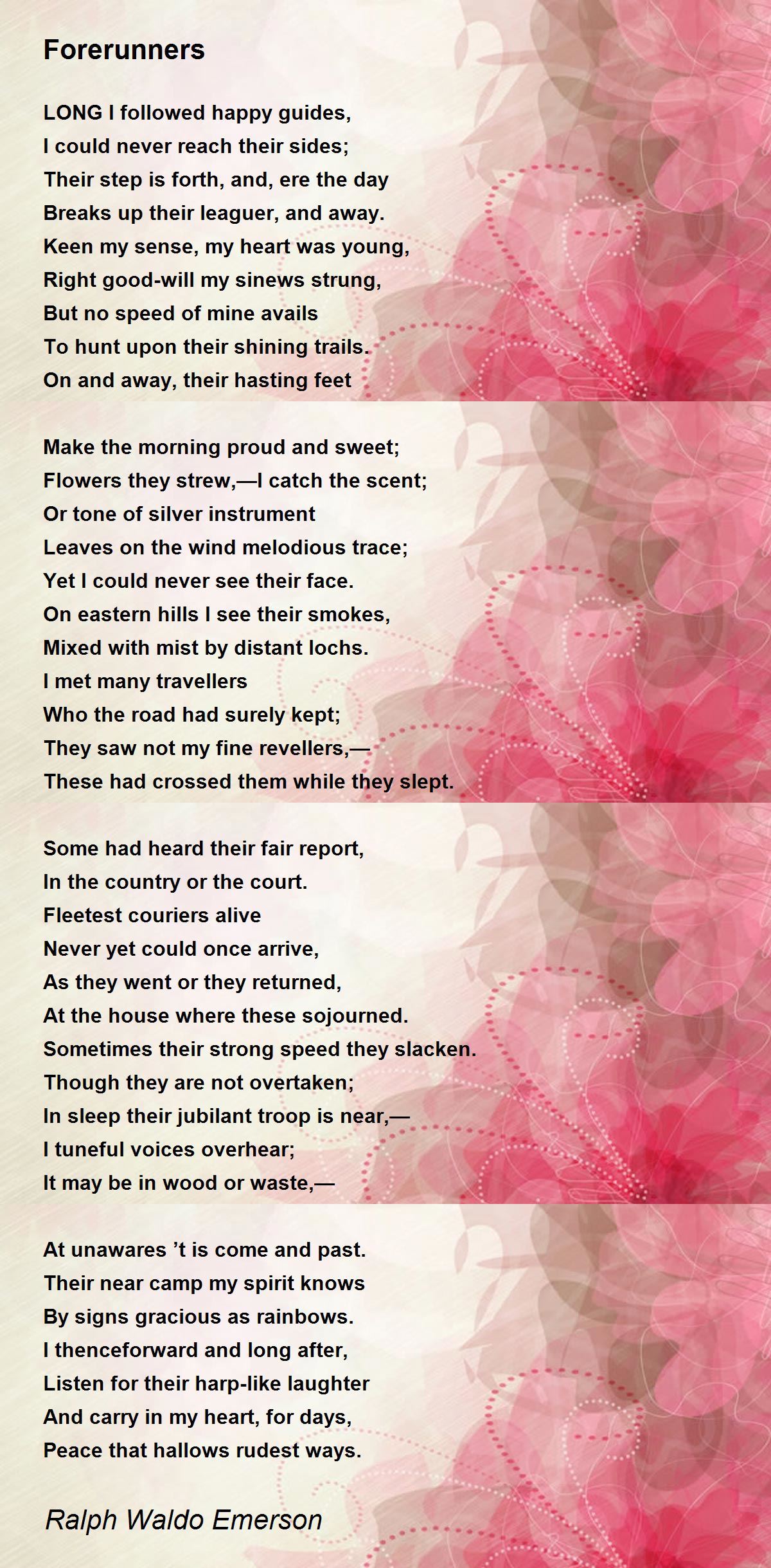 good mist a face Forerunners Poem Hunter by Emerson Waldo Ralph Poem good mist a face Forerunners Poem Hunter by Emerson Waldo Ralph Poem