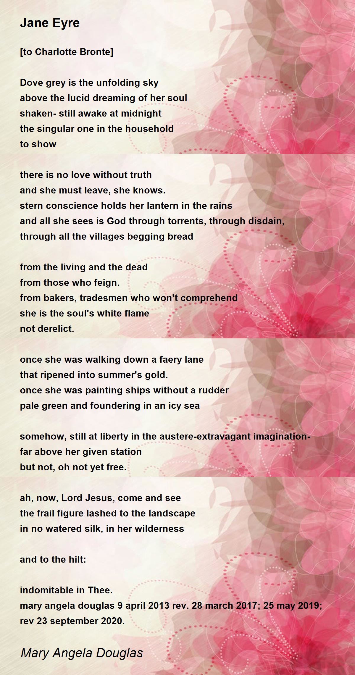 Jane Eyre Jane Eyre Poem by Mary Angela Douglas