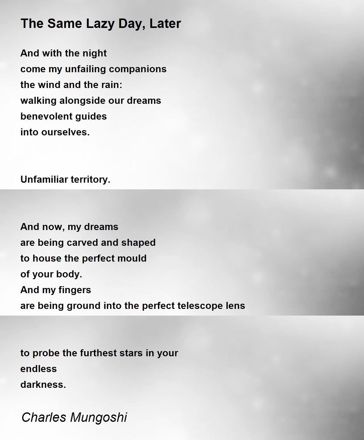 The Same Lazy Day, Later The Same Lazy Day, Later Poem by Charles