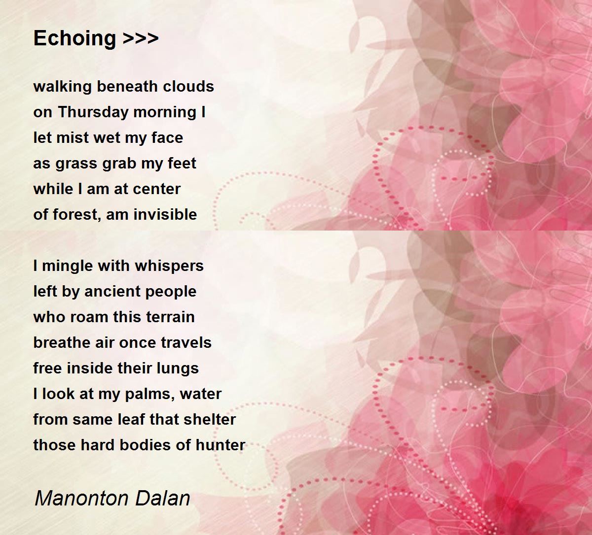 Echoing >>> Poem by Manonton Dalan Poem Hunter