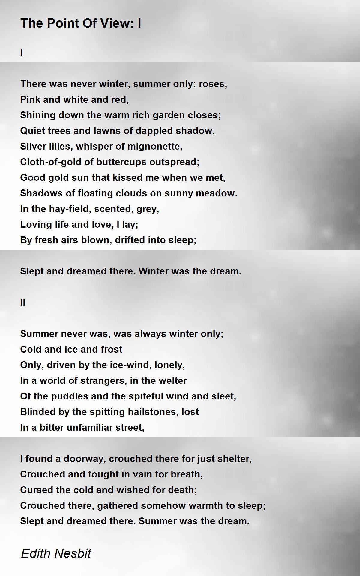 The Point Of View I The Point Of View I Poem by Edith Nesbit