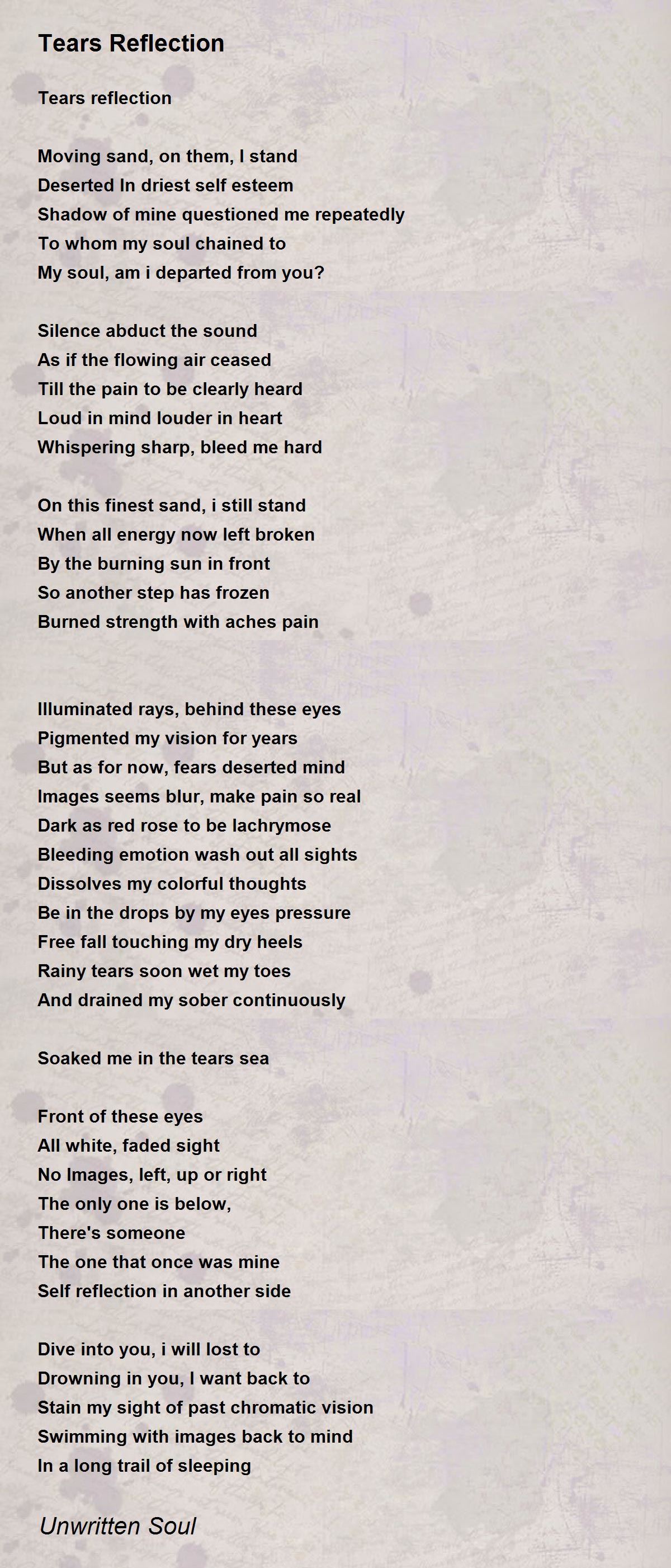 Reflection poem on life picture