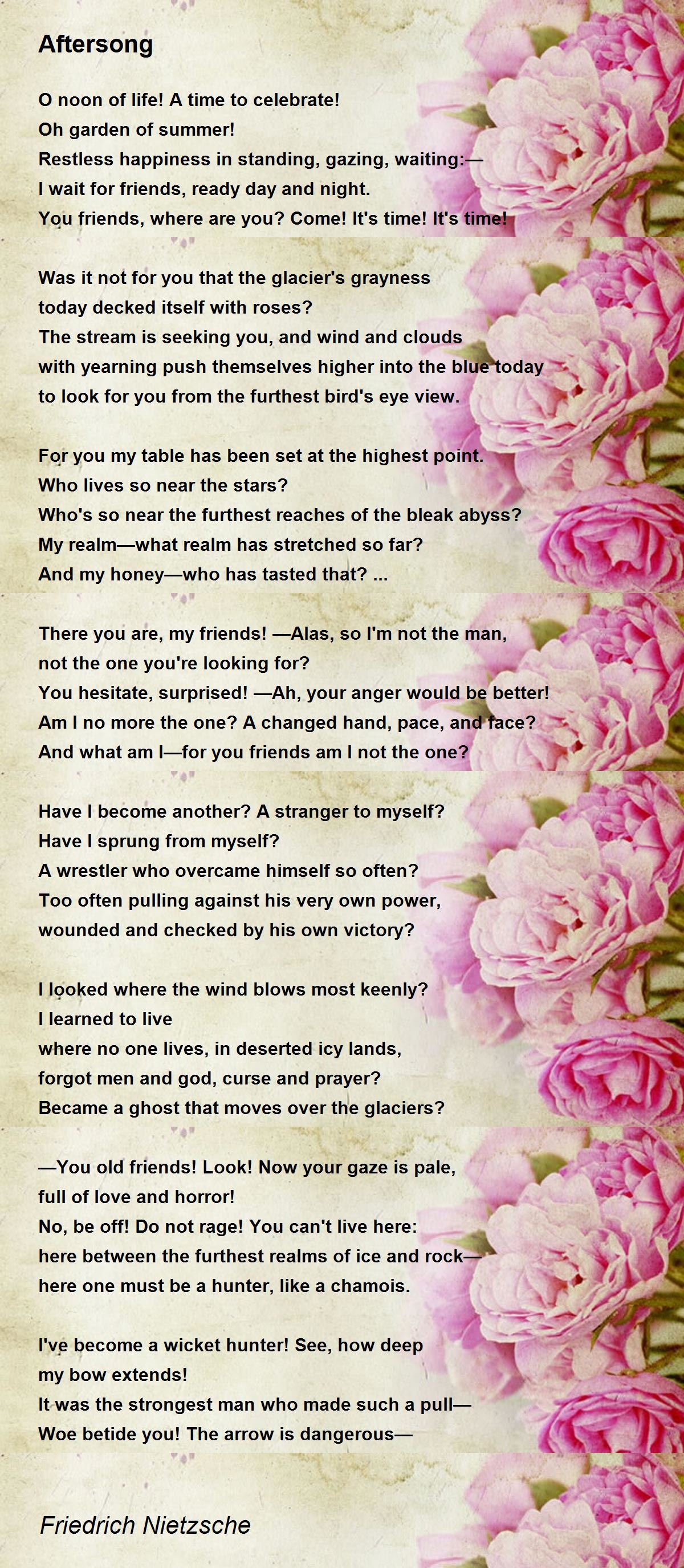 Aftersong Poem by Friedrich Nietzsche - Poem Hunter