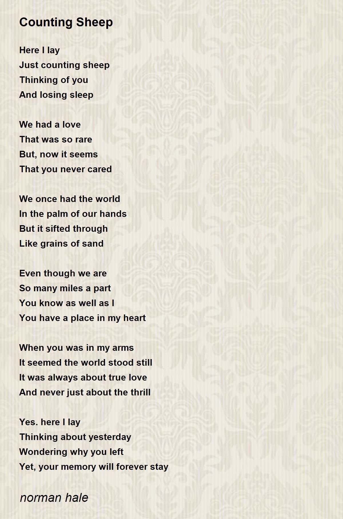 Counting Sheep Counting Sheep Poem by norman hale