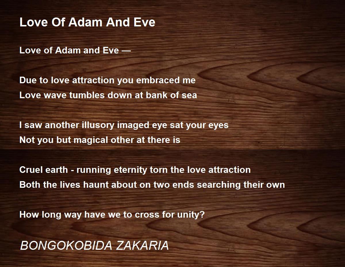 Love Of Adam And Eve by BONGOKOBIDA ZAKARIA - Love Of Adam And Eve Poem