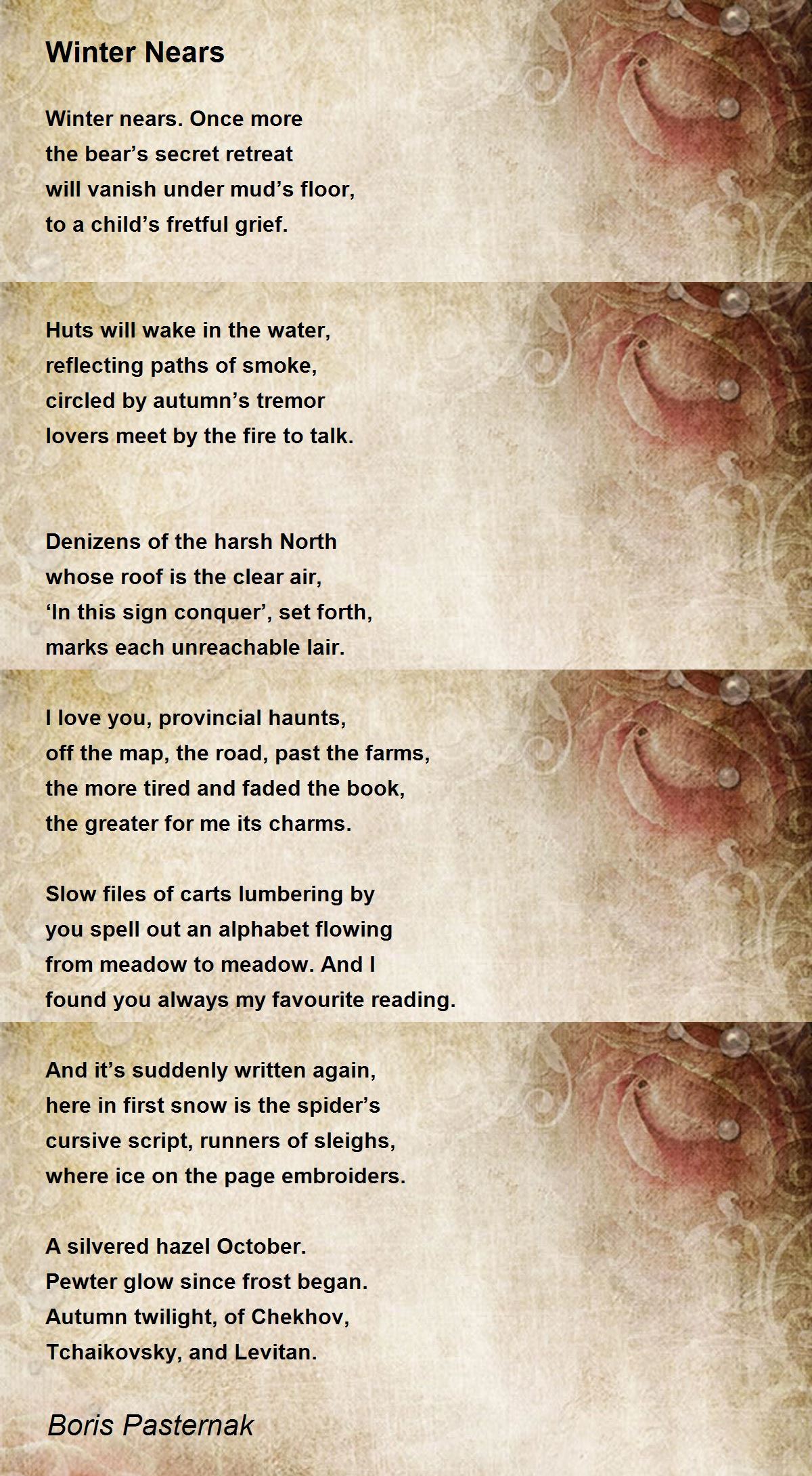 Winter Nears Poem by Boris Pasternak - Poem Hunter