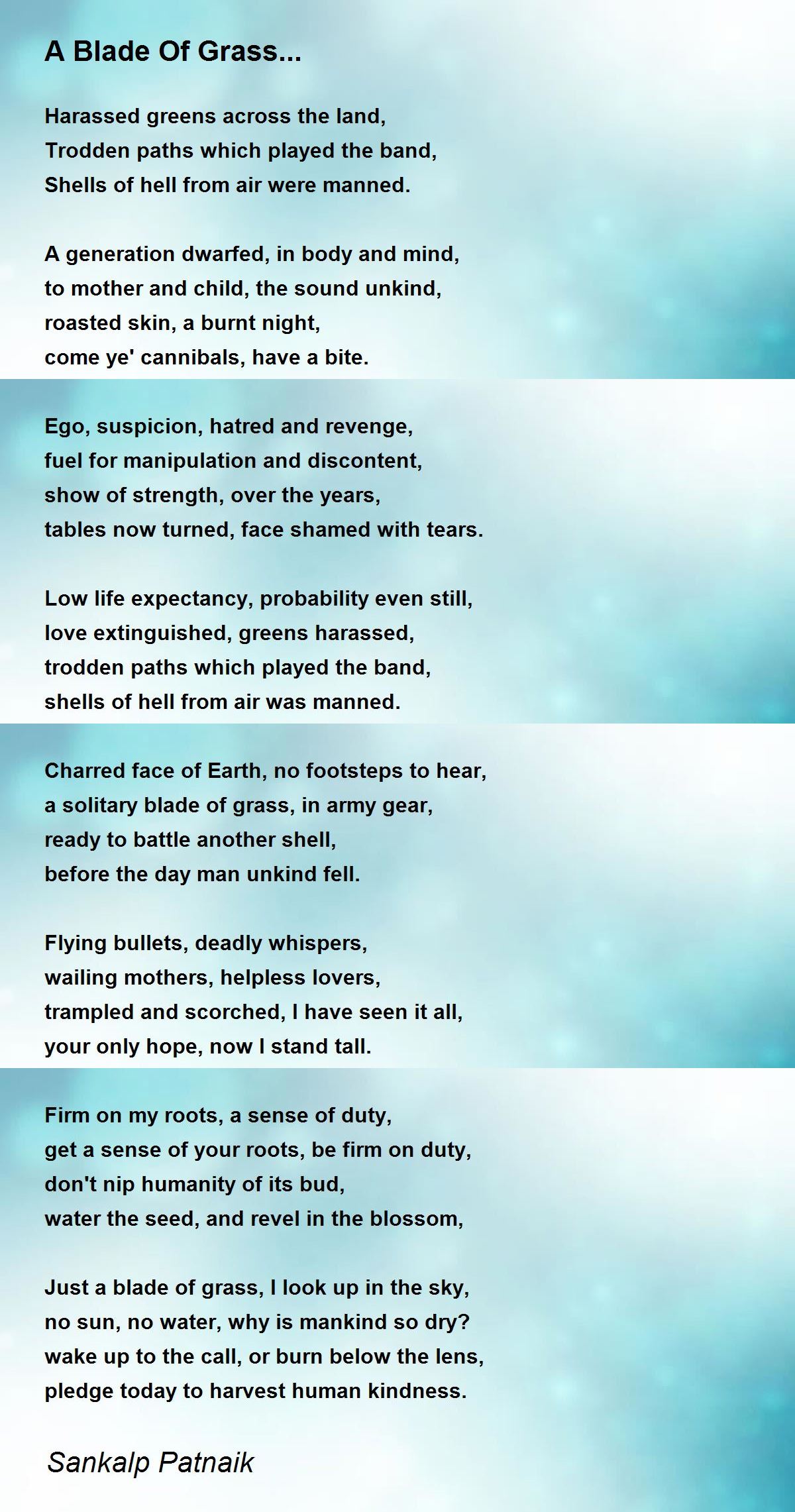 A Blade Of Grass... A Blade Of Grass... Poem by Sankalp Patnaik