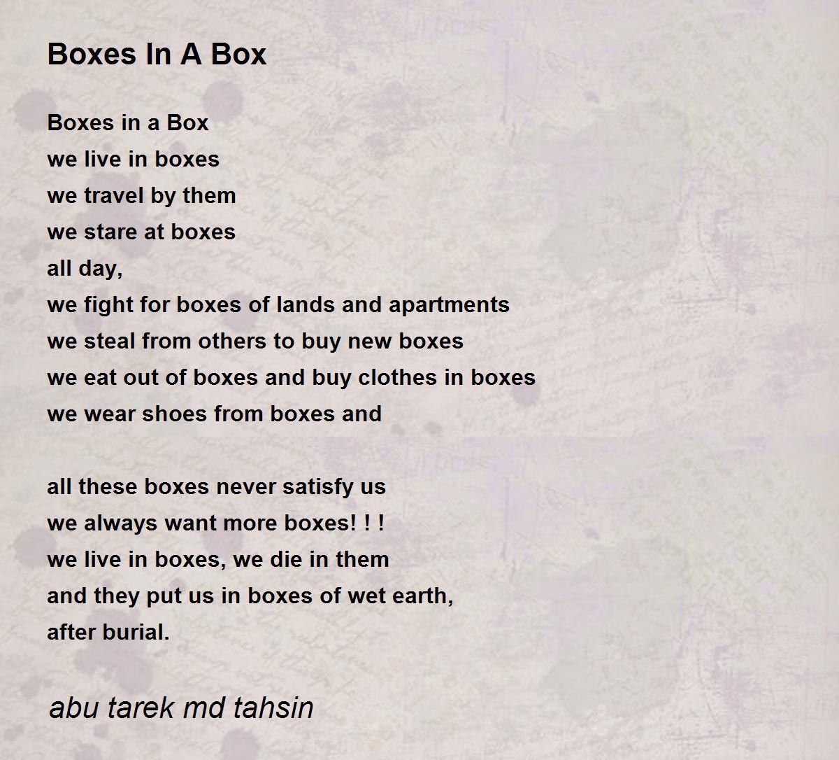 Poems About Boxes