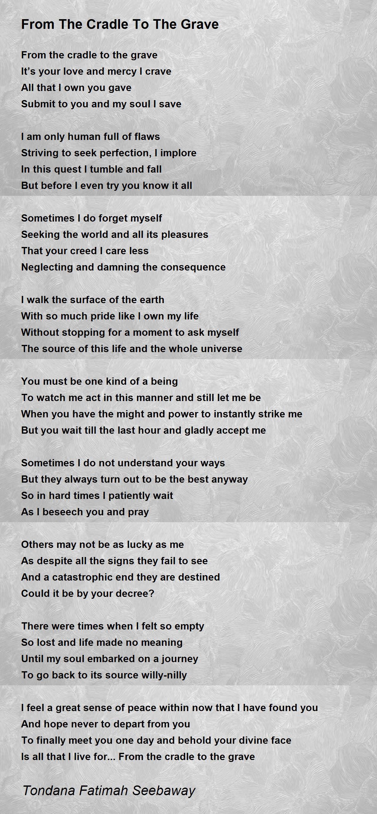 From The Cradle To The Grave From The Cradle To The Grave Poem by