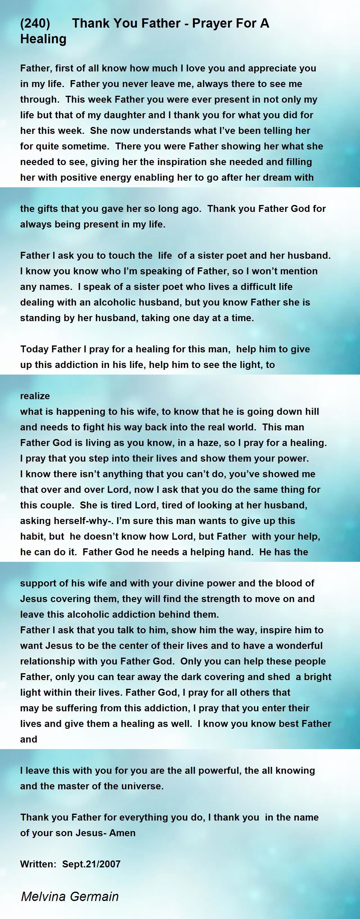(240) Thank You Father -Prayer For A Healing - (240) Thank You Father ...