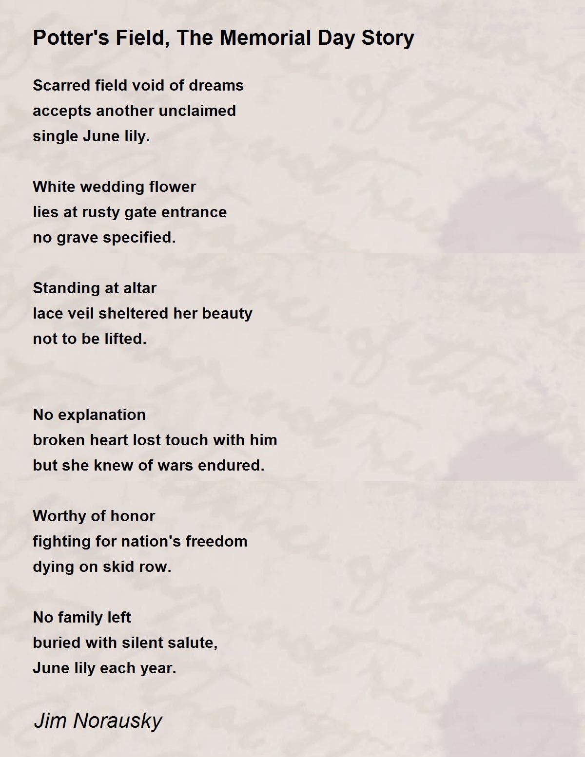 Potter's Field, The Memorial Day Story Potter's Field, The Memorial