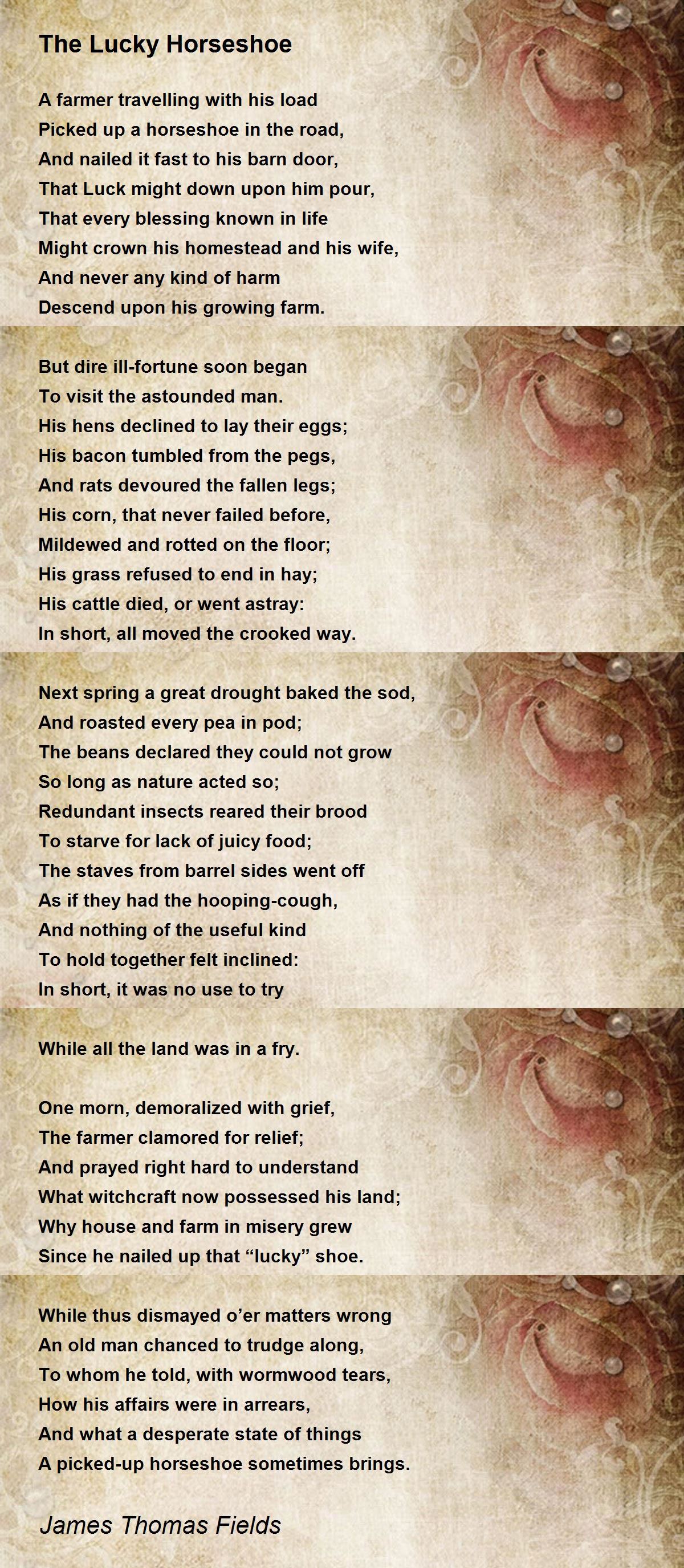 The Lucky Horseshoe The Lucky Horseshoe Poem by James Thomas Fields