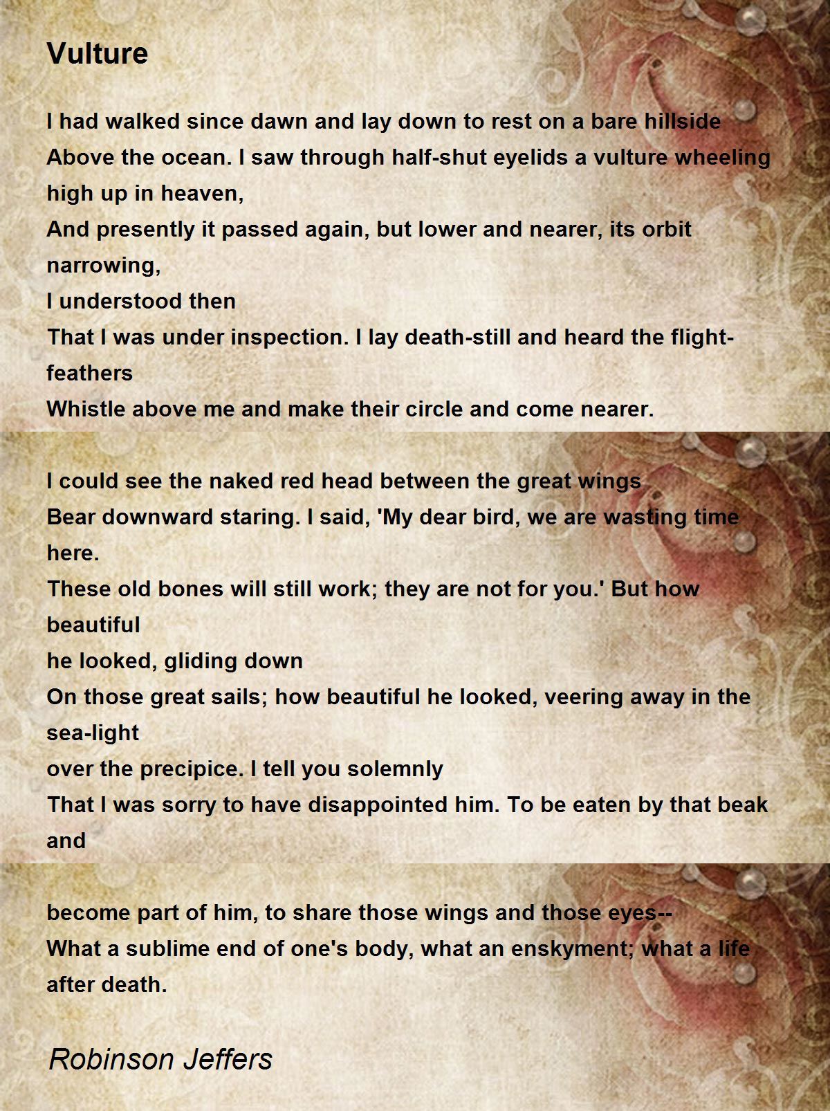 Vulture Poem by Robinson Jeffers - Poem Hunter