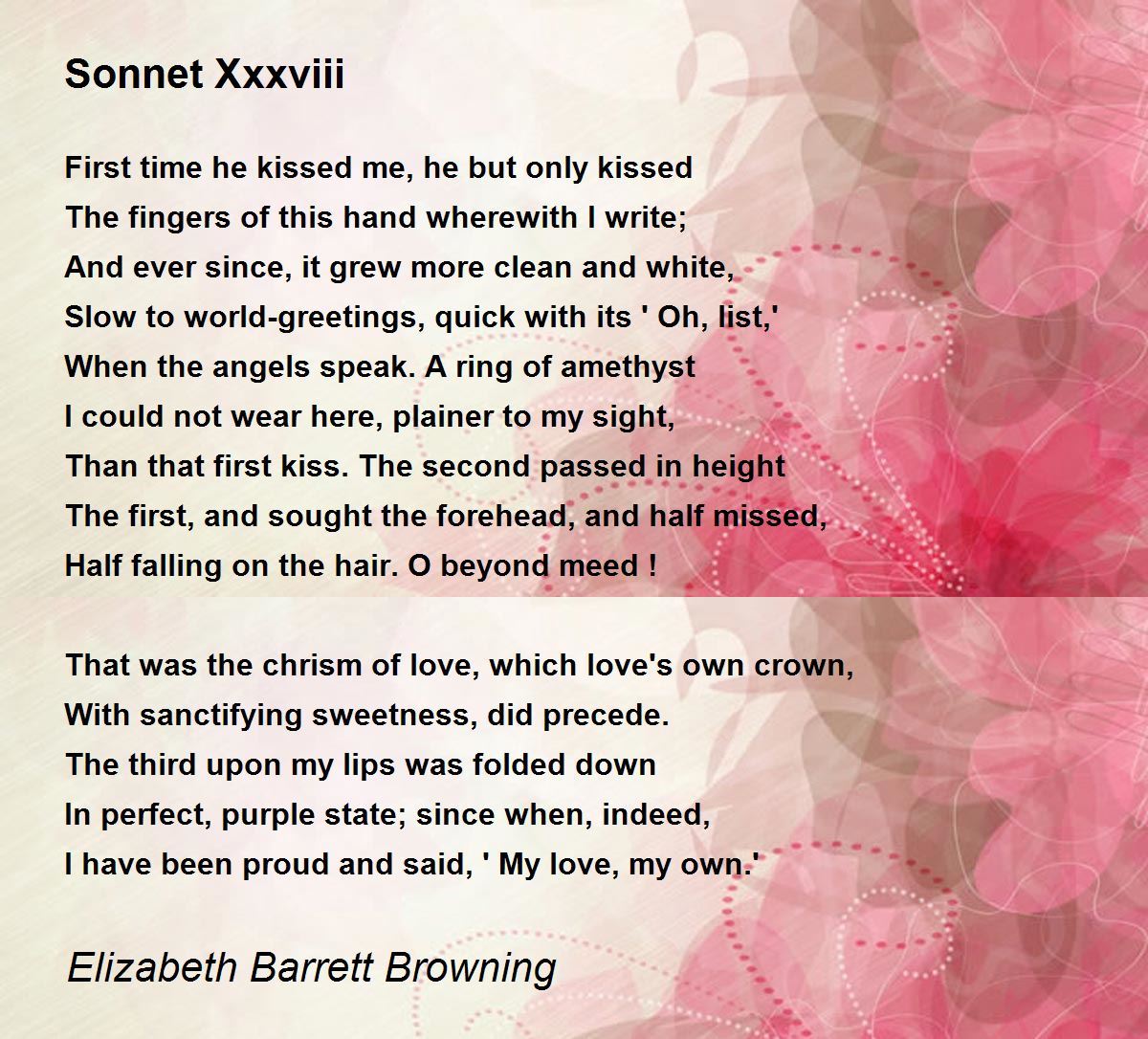 write about biography how me to Barrett Poem Xxxviii Elizabeth Poem Sonnet  Browning  by