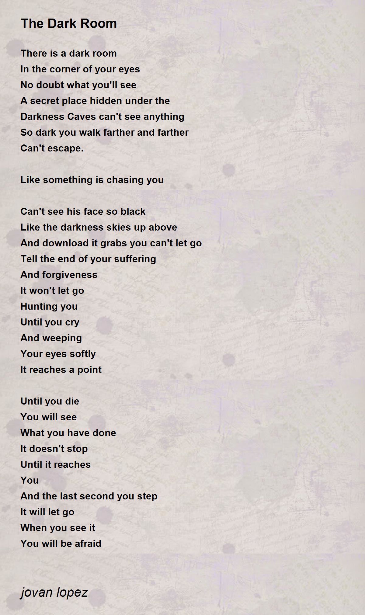The Dark Room The Dark Room Poem by jovan lopez