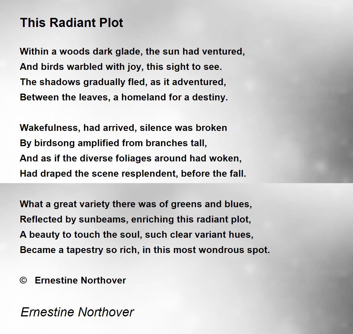 This Radiant Plot This Radiant Plot Poem by Ernestine Northover