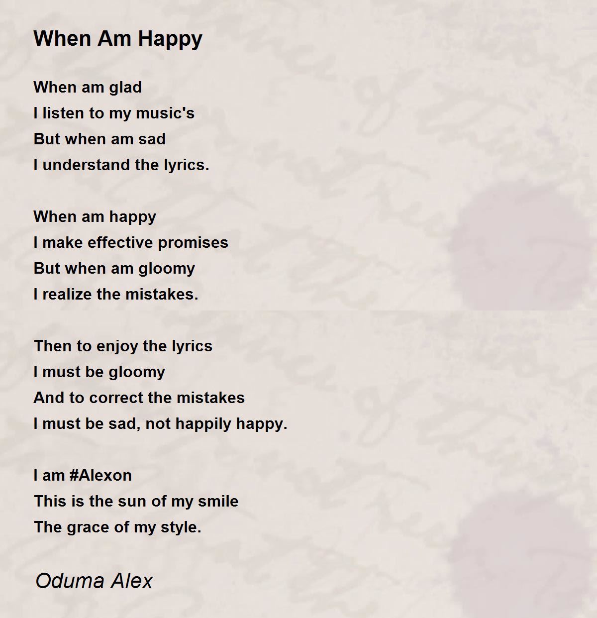 When Am Happy When Am Happy Poem By Oduma Alex