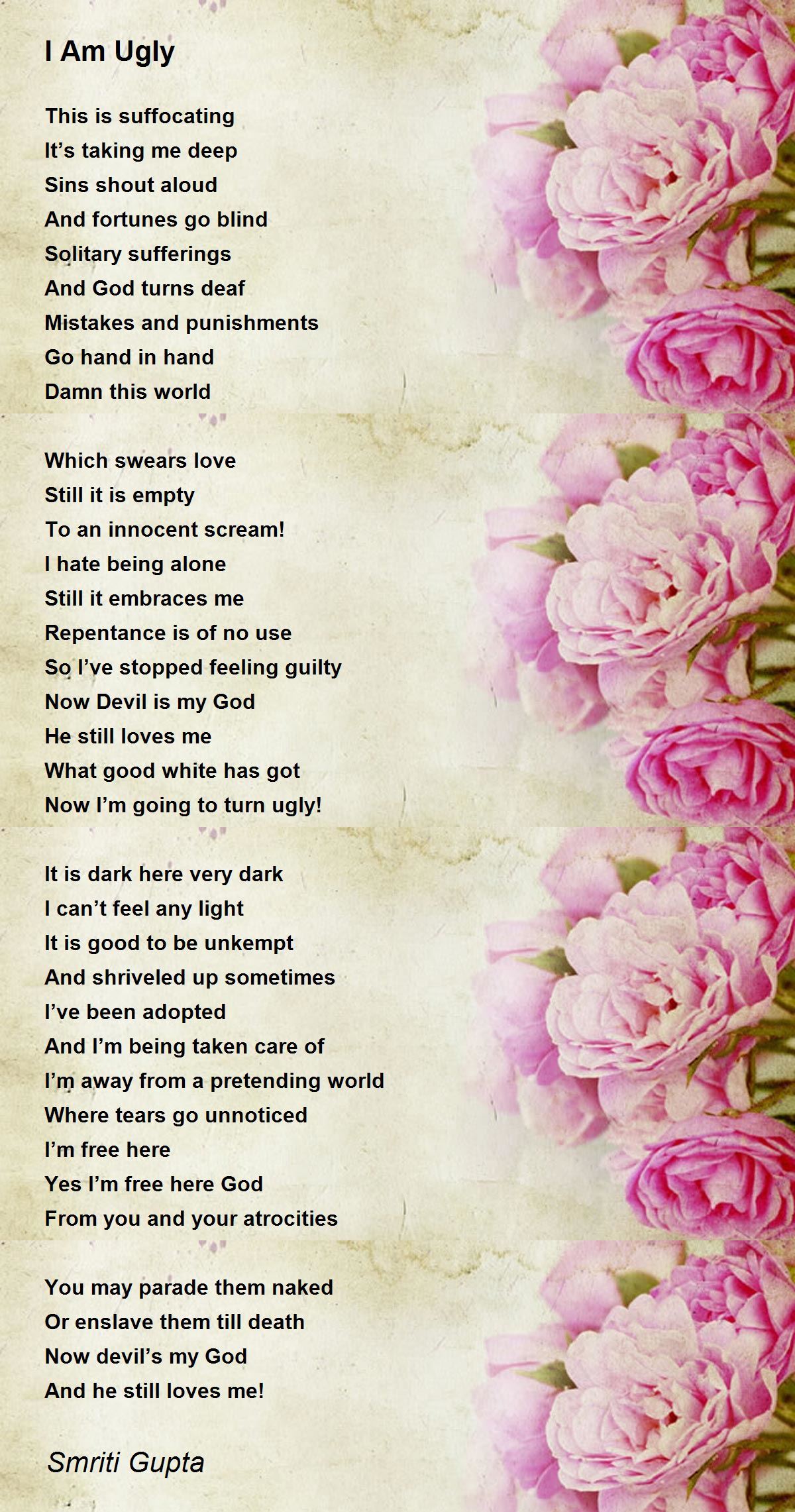 I Am Ugly Poem by Smriti Gupta - Poem Hunter