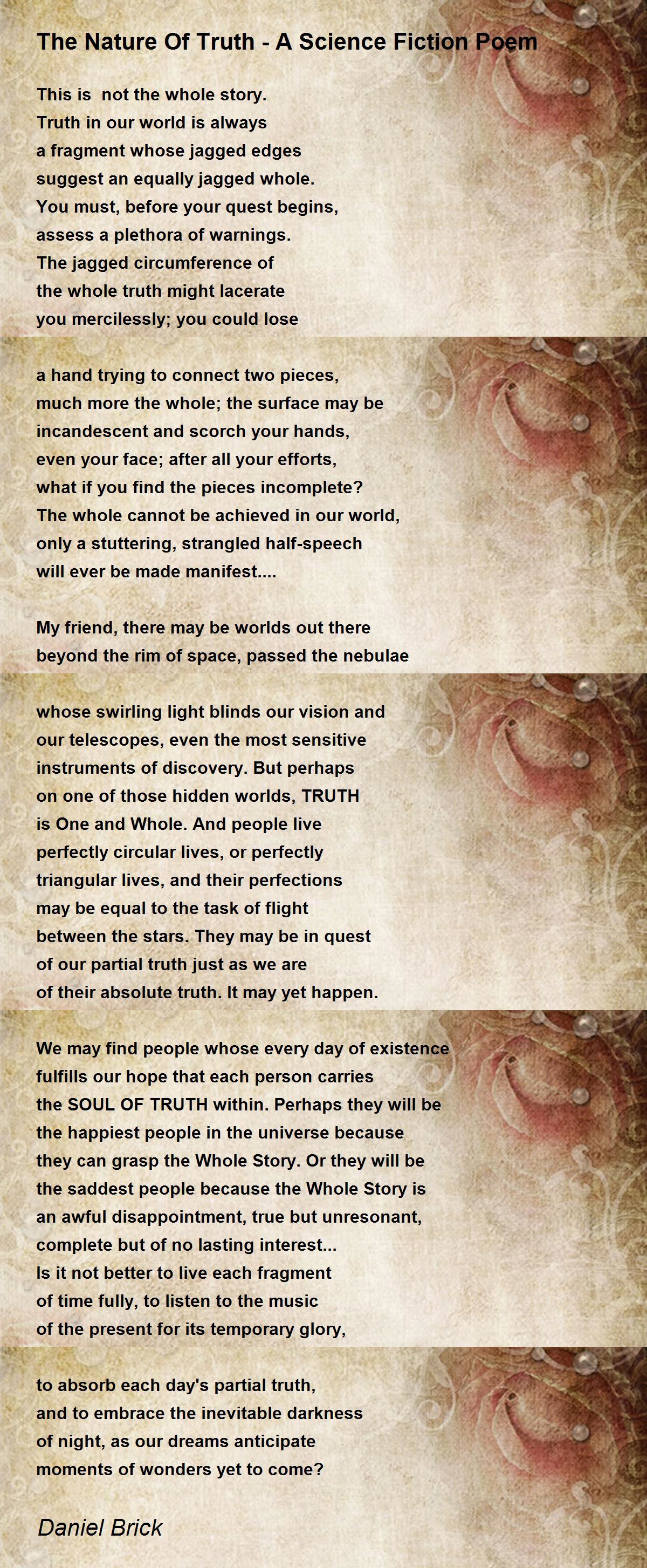 The Nature Of Truth A Science Fiction Poem The Nature Of Truth A