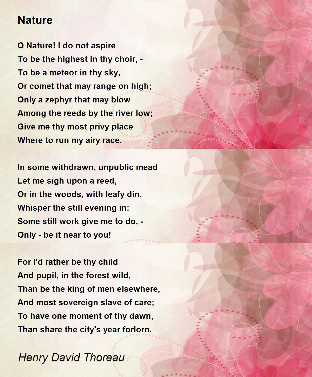Nature Poem by Henry David Thoreau - Poem Hunter
