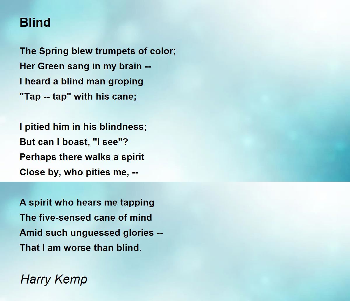 Blind Blind Poem by Harry Kemp