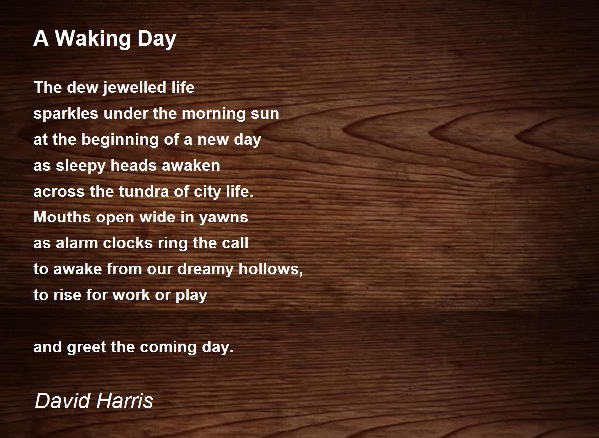 A Waking Day A Waking Day Poem by David Harris