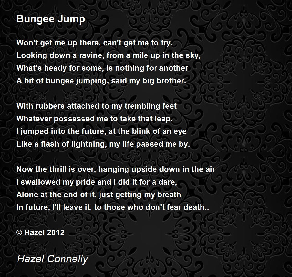 Bungee Jump Bungee Jump Poem by Hazel Connelly