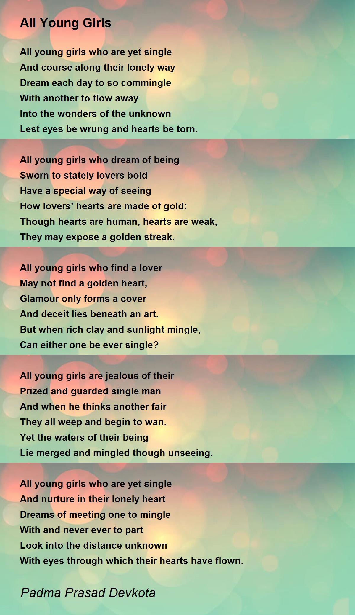 All Young Girls by Padma Devkota All Young Girls Poem