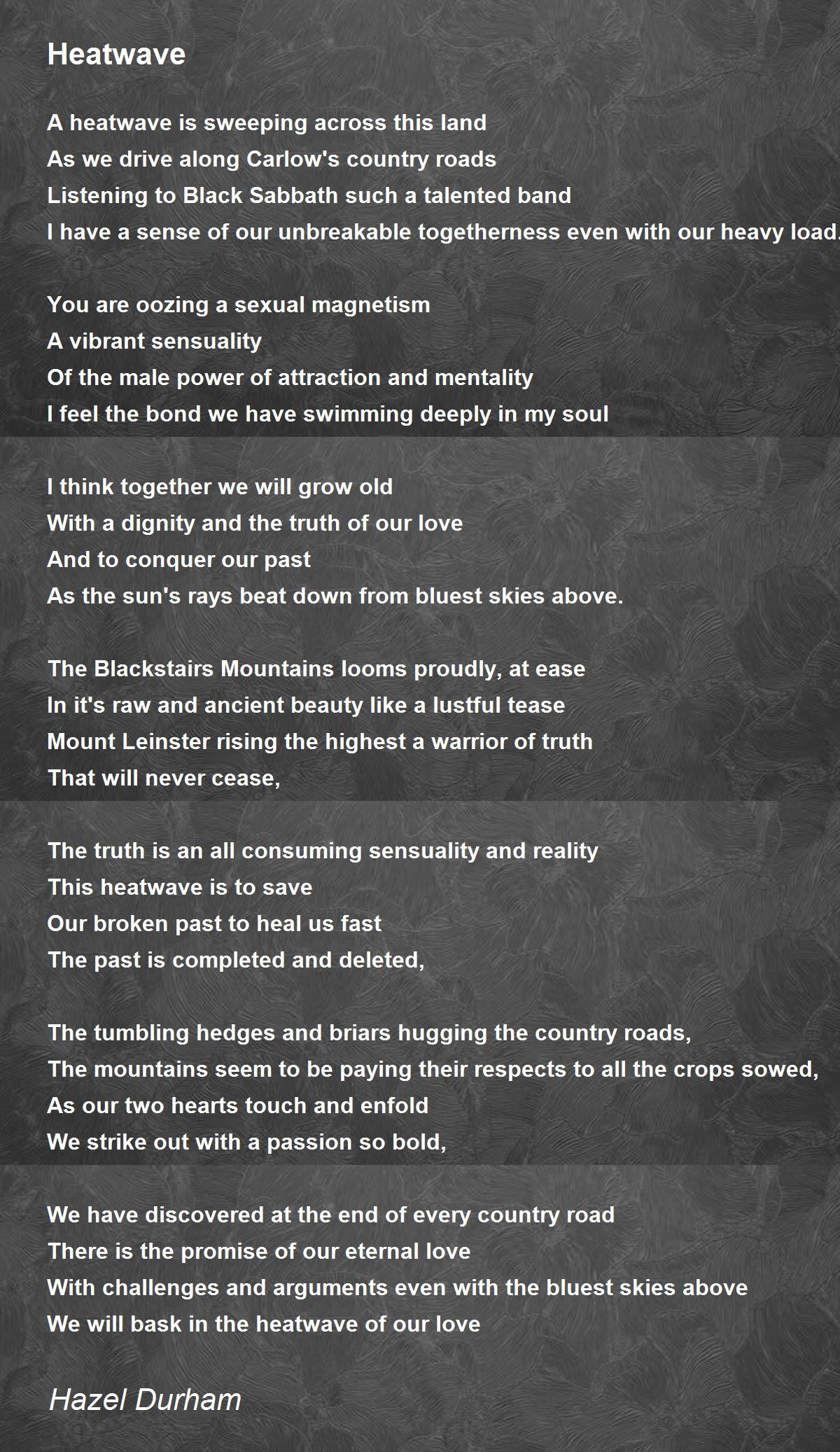 Heatwave Heatwave Poem by Hazel Durham