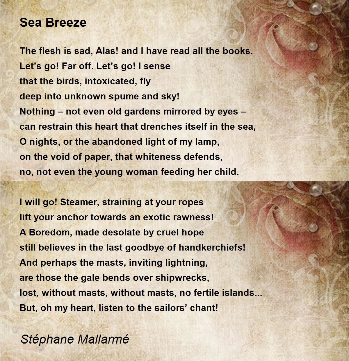 Sea Breeze Poem by Stéphane Mallarmé - Poem Hunter