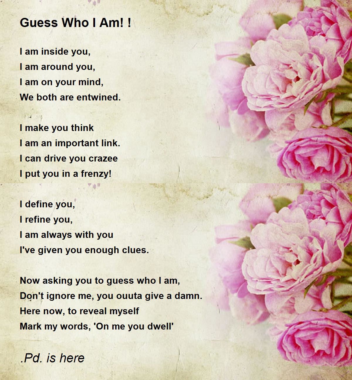 Guess Who I Am! ! by .Pd. is here - Guess Who I Am! !