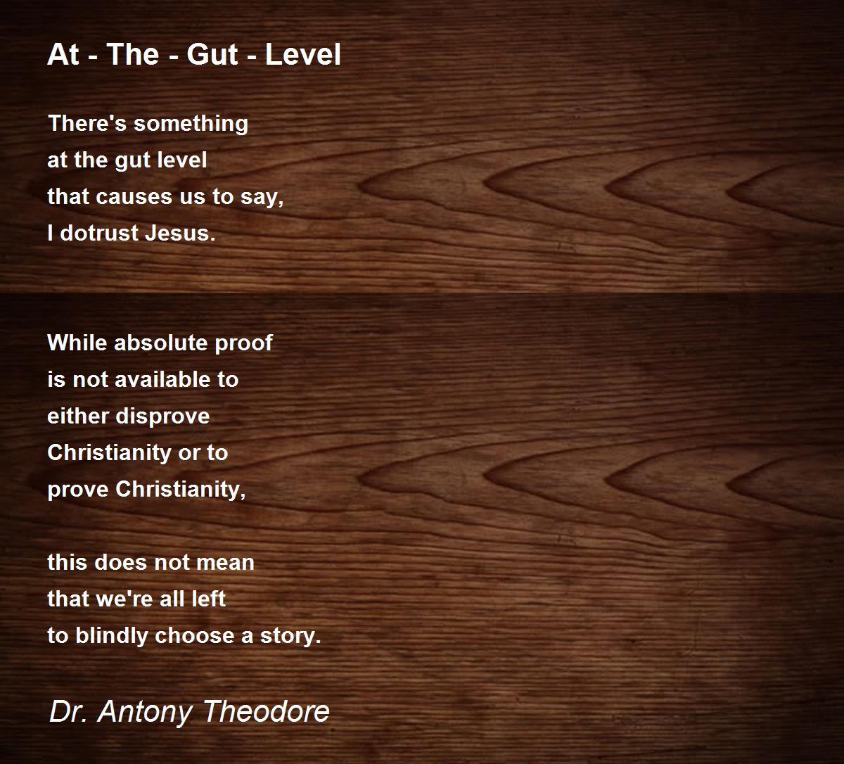 At The Gut Level At The Gut Level Poem by Dr. Antony Theodore