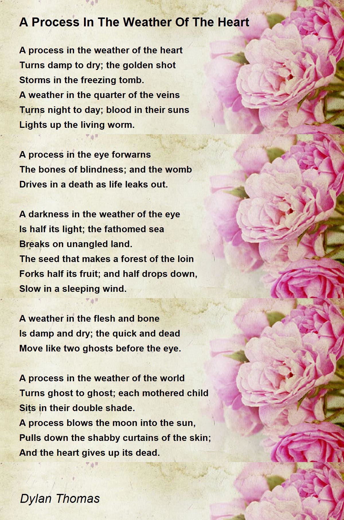 A Process In The Weather Of The Heart Poem by Dylan Thomas 