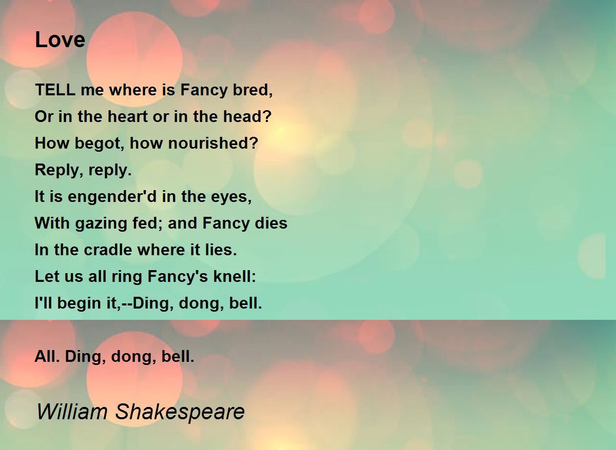 shakespeare love poems