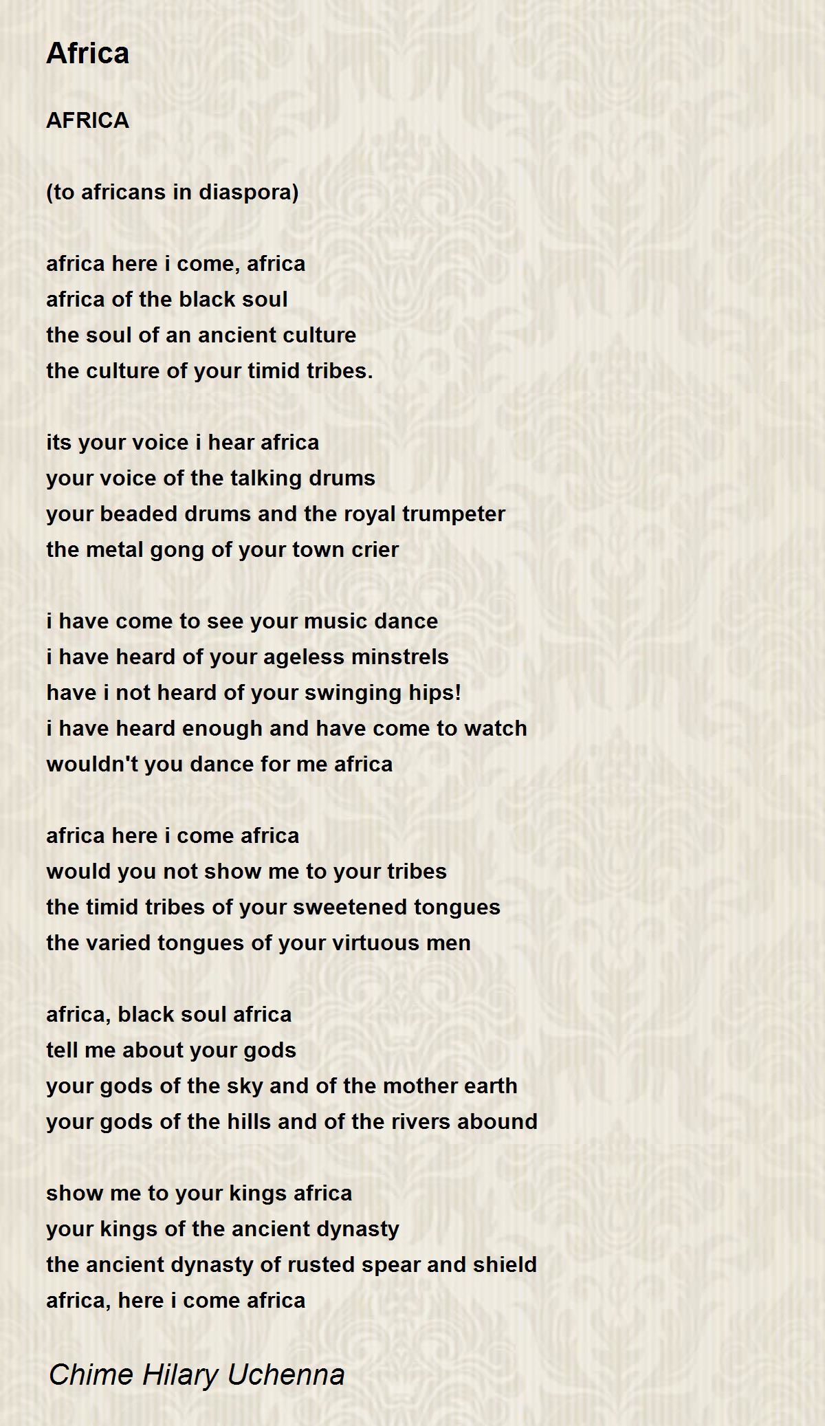 Africa Africa Poem by Chime Hilary Uchenna