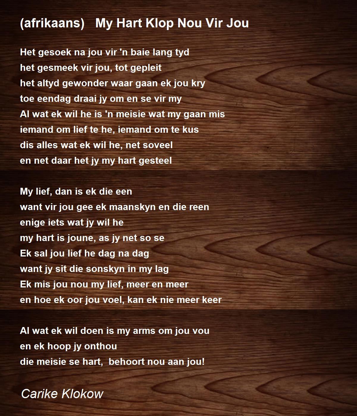 (afrikaans) My Hart Klop Nou Vir Jou (afrikaans) My Hart Klop Nou Vir