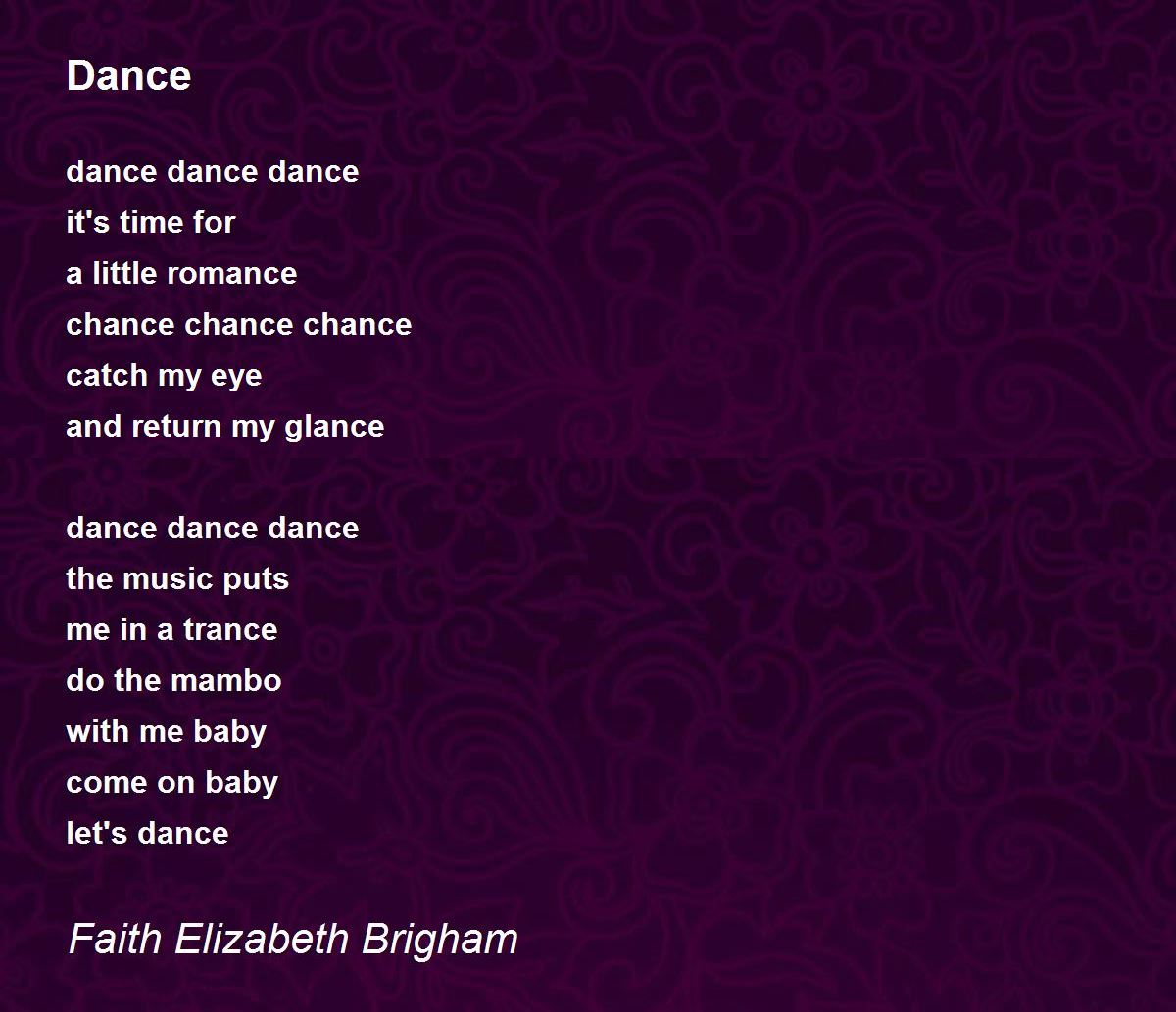 Dance Dance Poem by Faith Elizabeth Brigham
