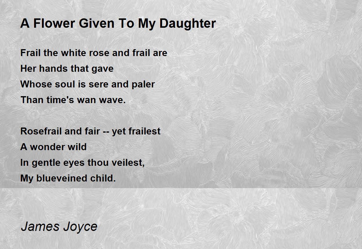 Слова песни give me. James Joyce: poems. ‘A Flower given to my daughter’. James Joice daughter. James (given name).