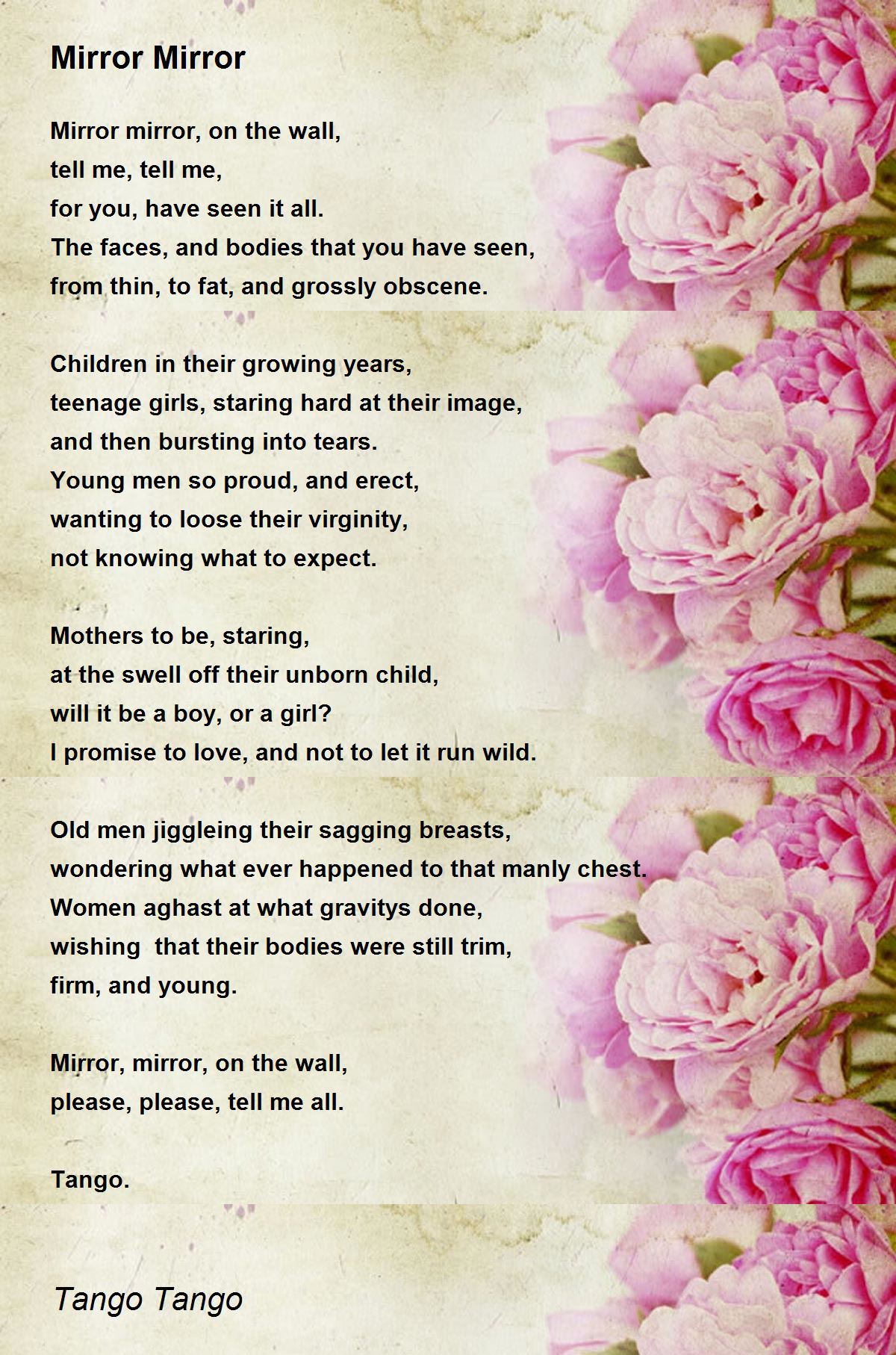Mirror Mirror Mirror Mirror Poem by Tango