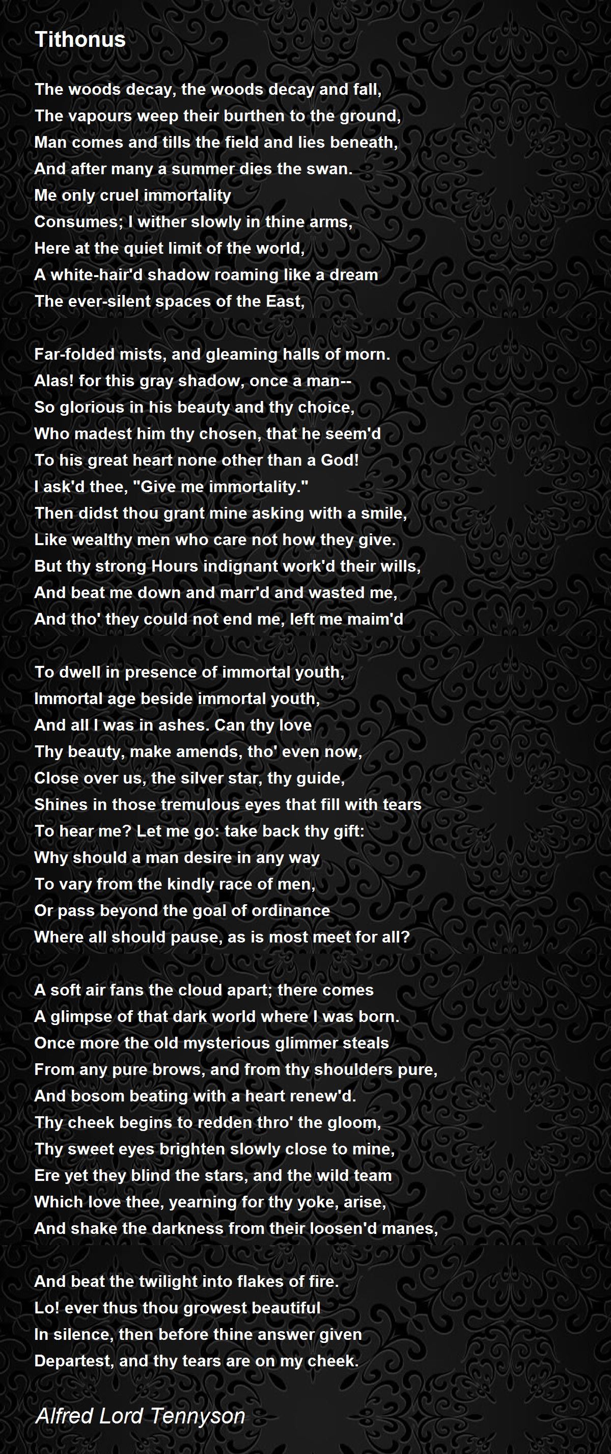 Tithonus by Alfred Lord Tennyson - Tithonus Poem