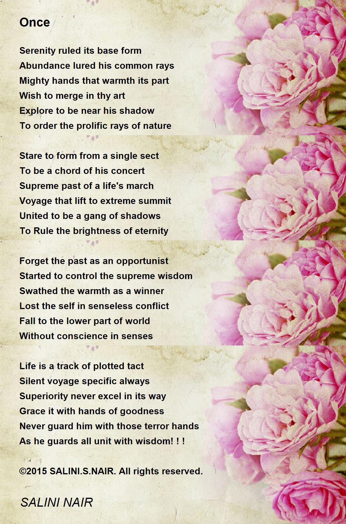 Once Once Poem by SALINI NAIR