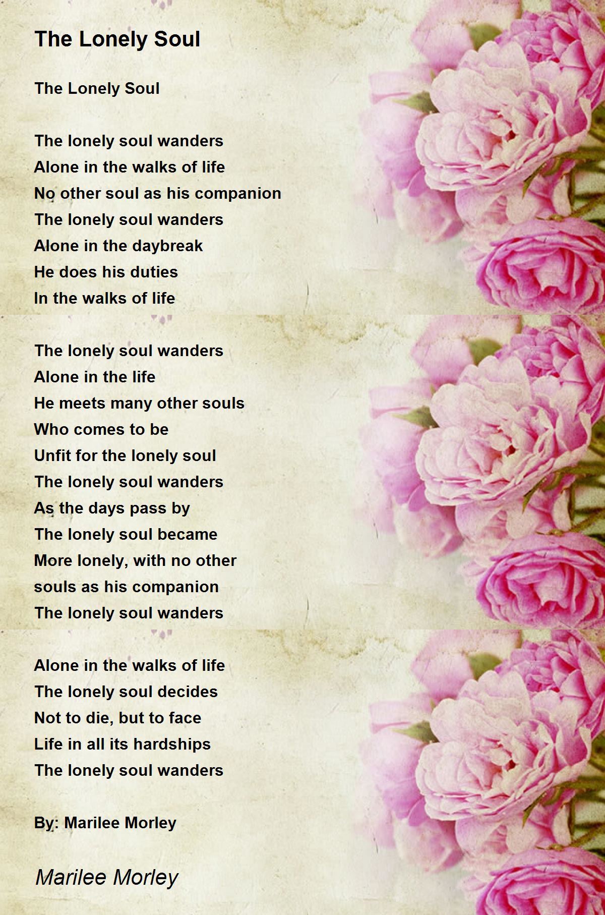 The Lonely Soul The Lonely Soul Poem by Marilee Morley