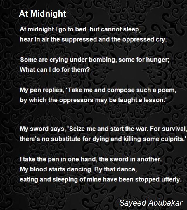 At Midnight Poem by Sayeed Abubakar Poem Hunter