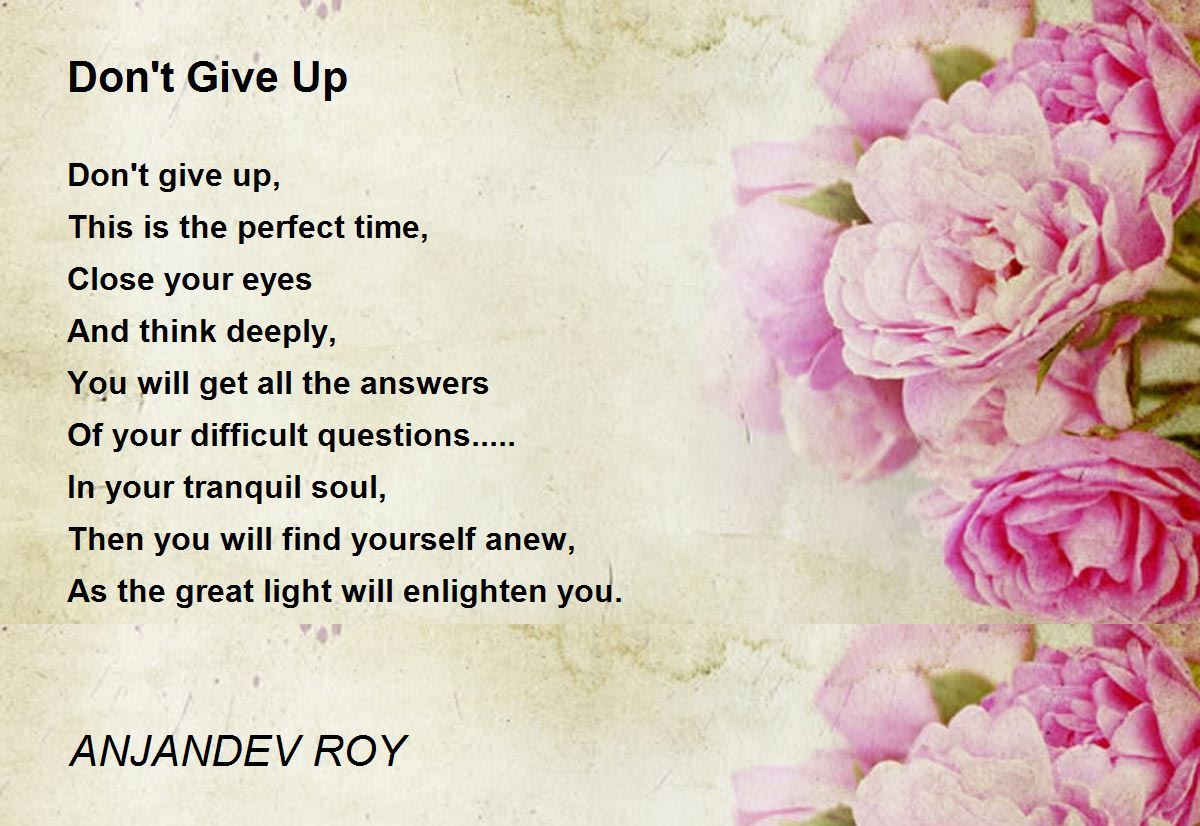 Dont Give Up Poem By Lamyaa Lyrics