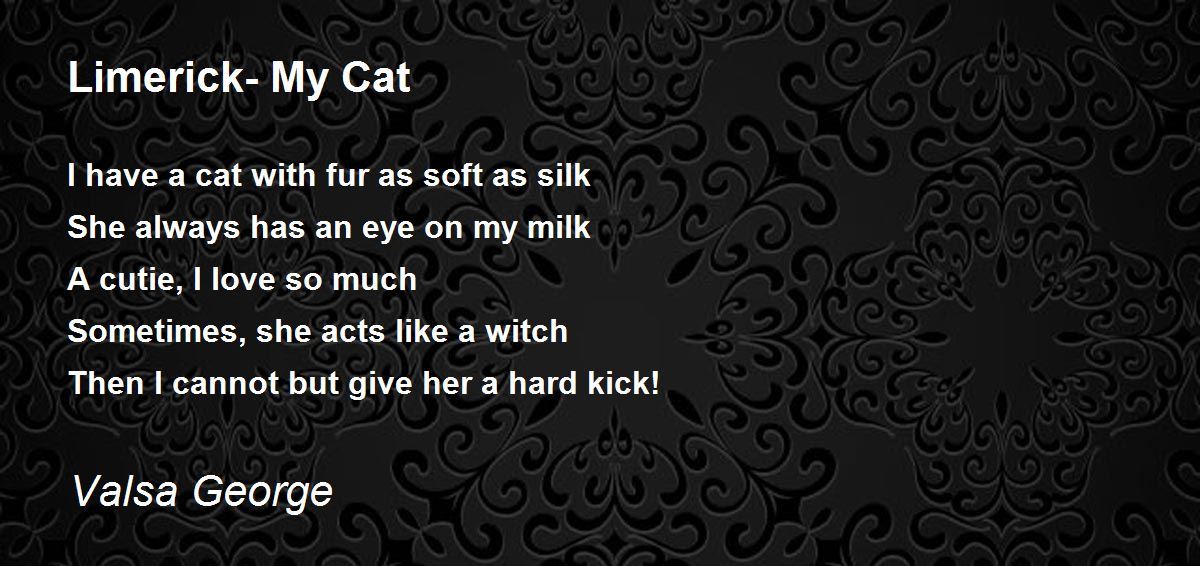 Limerick My Cat Limerick My Cat Poem by Valsa