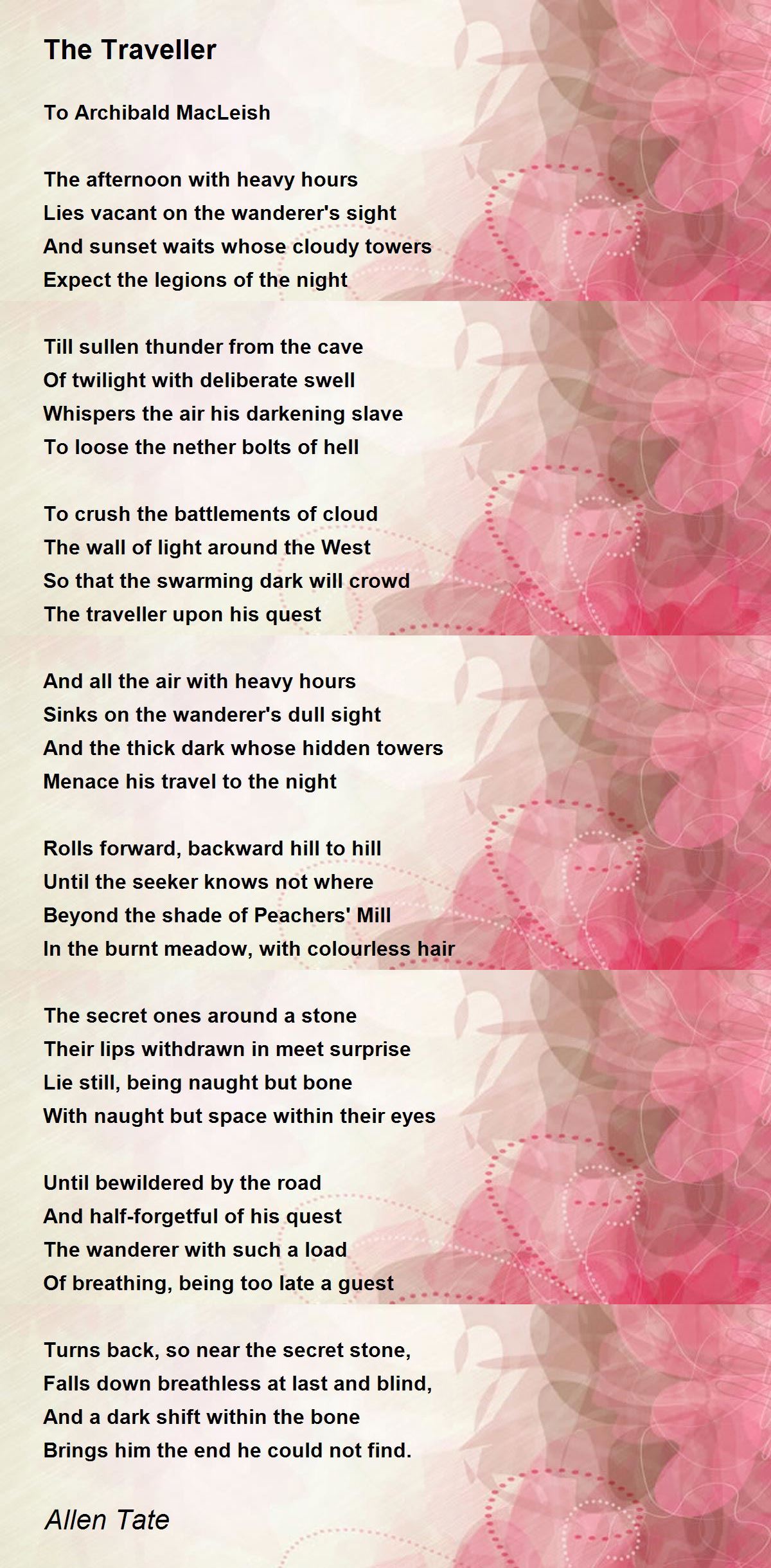 The Traveller Poem by Allen Tate - Poem Hunter