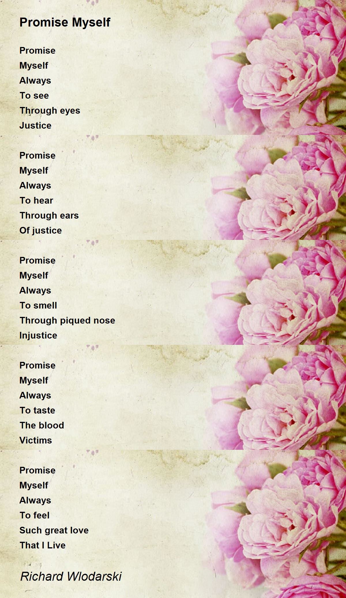 Promise Myself - Promise Myself Poem by Richard Wlodarski