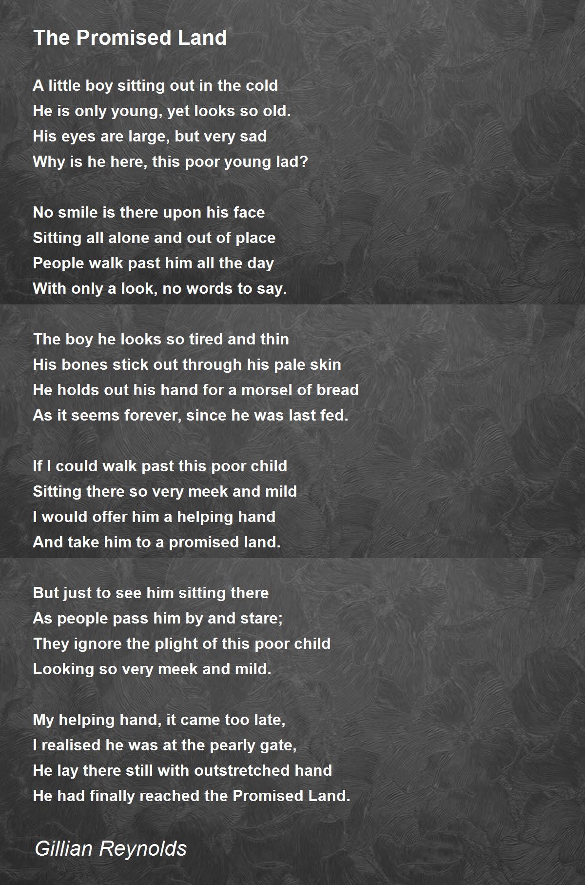 The Promised Land The Promised Land Poem by Gillian Reynolds